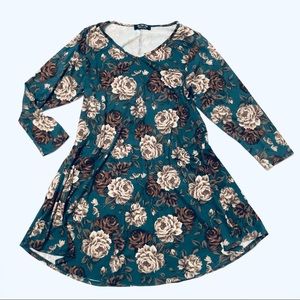 All For You Floral Skater Dress Women's Size S